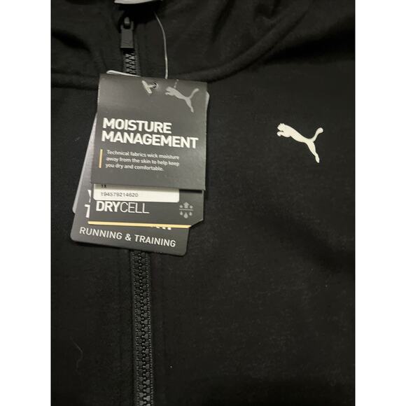 Puma Cropped Hoodie Jacket 1X Women Full-Zip Sweat Jacket Training Workouts Blak - Picture 5 of 10